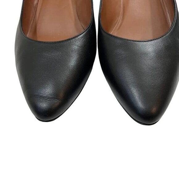 Aquatalia heels Women's 9 black leather Pasha Pumps block heel pointy toe - Picture 2 of 10